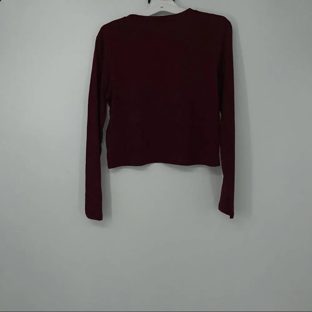 WILD FABLE DEEP RED LONG SLEEVE COTTON TOP SMALL - Image 2