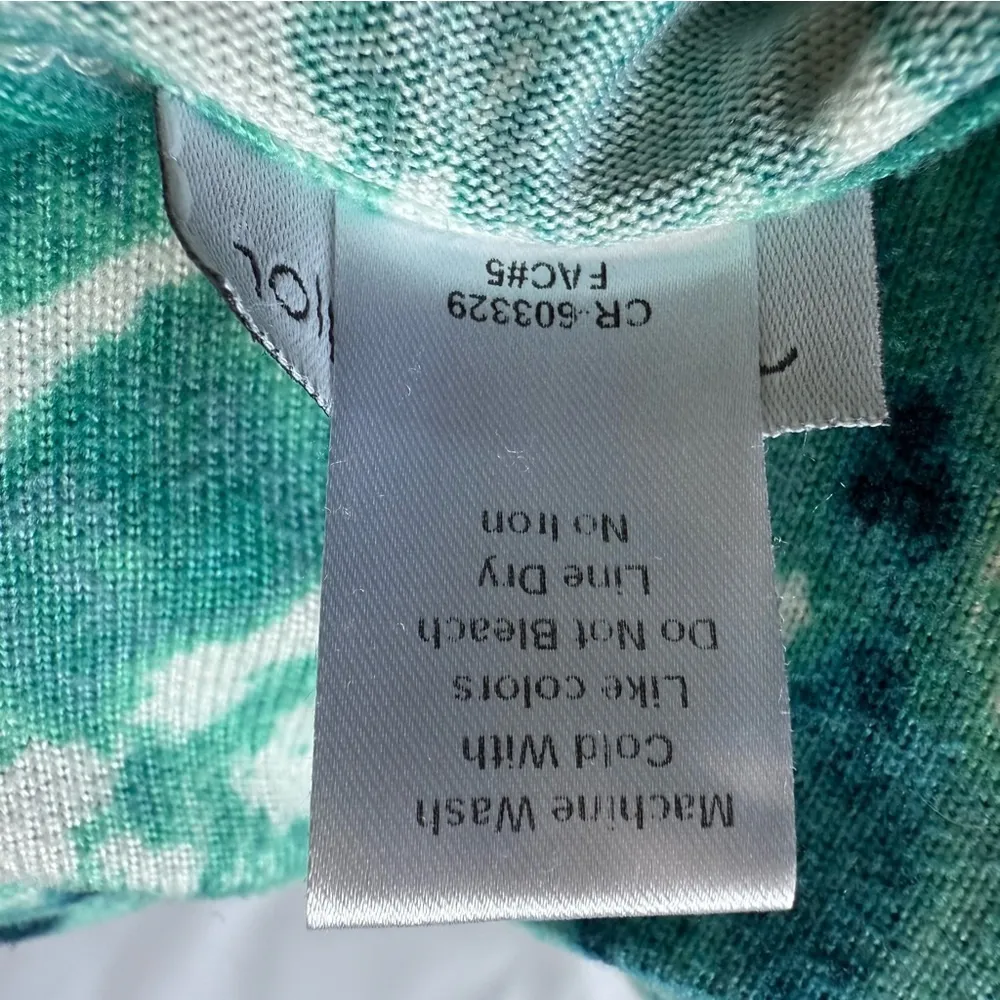 Jordan Taylor Teal Multi color Soft V-Neck tunic top‎ or swimsuit cover. Size XL - Image 6