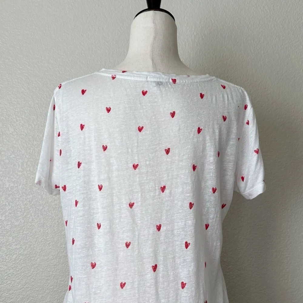 Rails Linen Lyocell blend Cara Red Heart Print Tee - Image 7