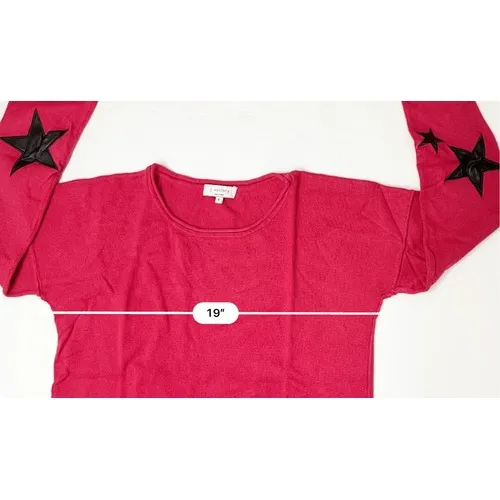 J. Society Red Round‎ Neck Elbow Patch Long Sleeve Sweater SMALL Fall Retro - Image 6