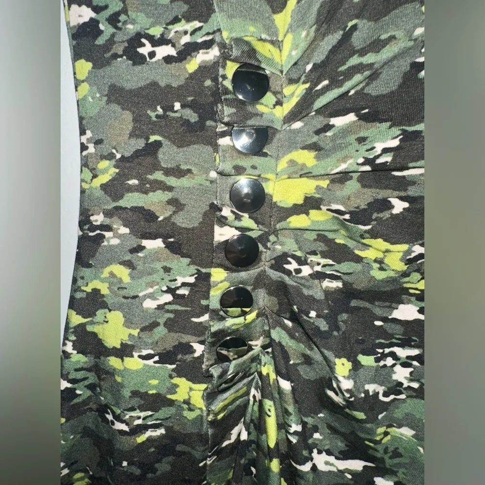 Derek Lam Lucielle Camo Ruched Studded‎ Midi Dress NWOT SIZE XS - Image 5