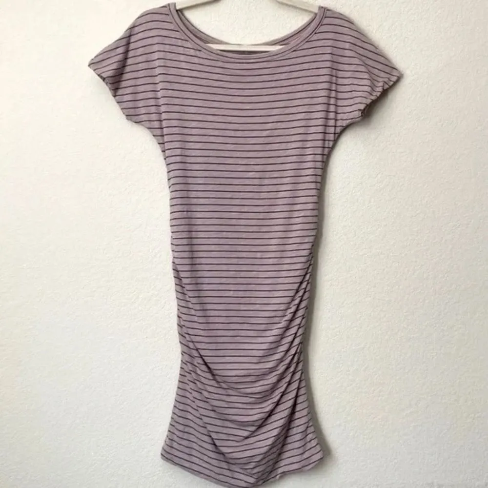 ✨ Sundry Evereve Black Striped Rouched Dress ✨ - Image 4