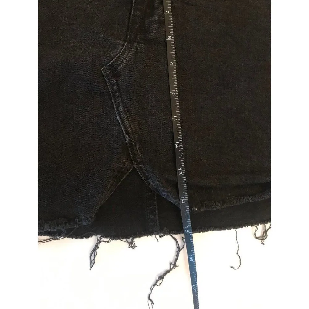 Madewell black rigid denim a line mini skirt size 26 cute Y2K - Image 7