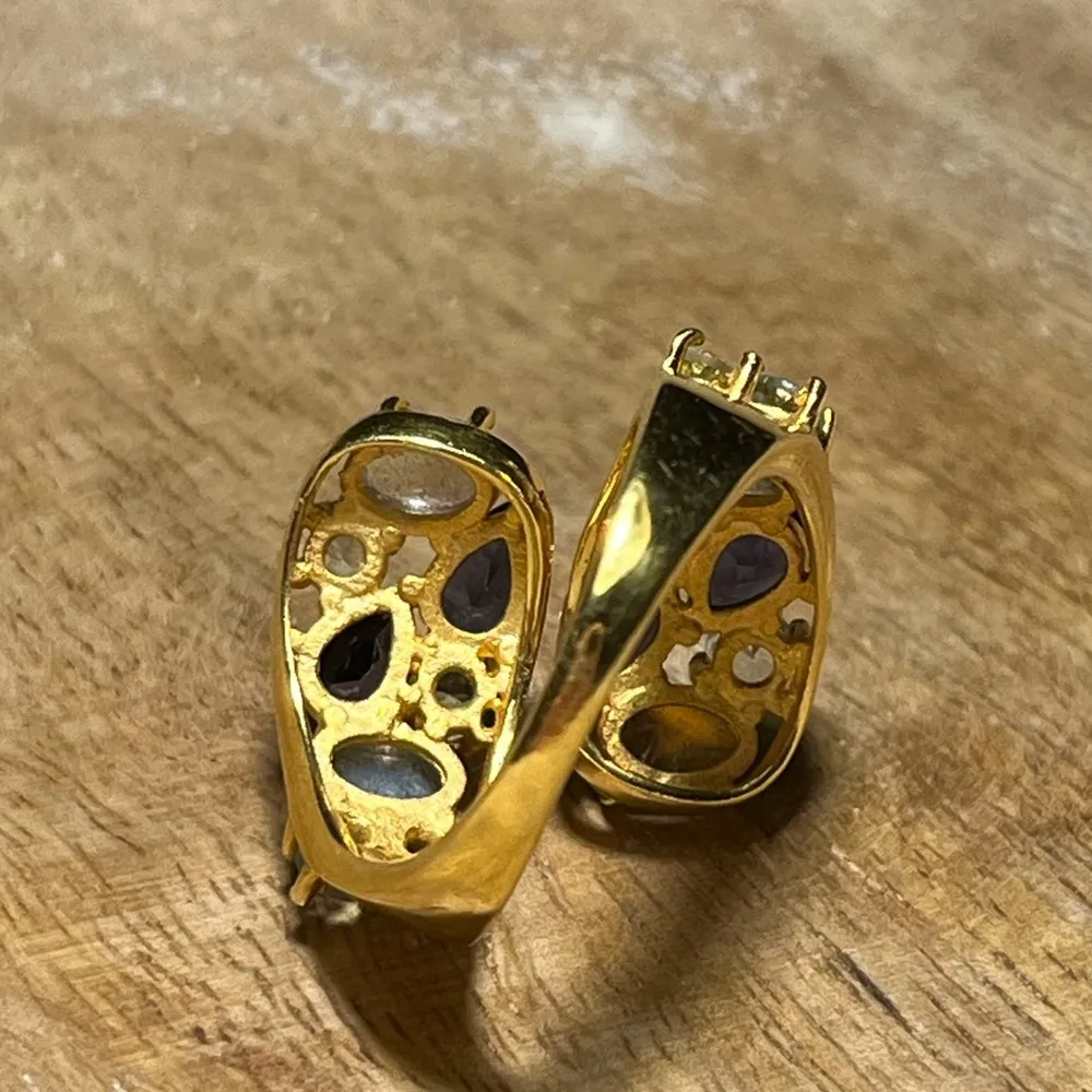 Gemstone Bypass Gold Vermeil Over Sterling Silver Ring - Image 10