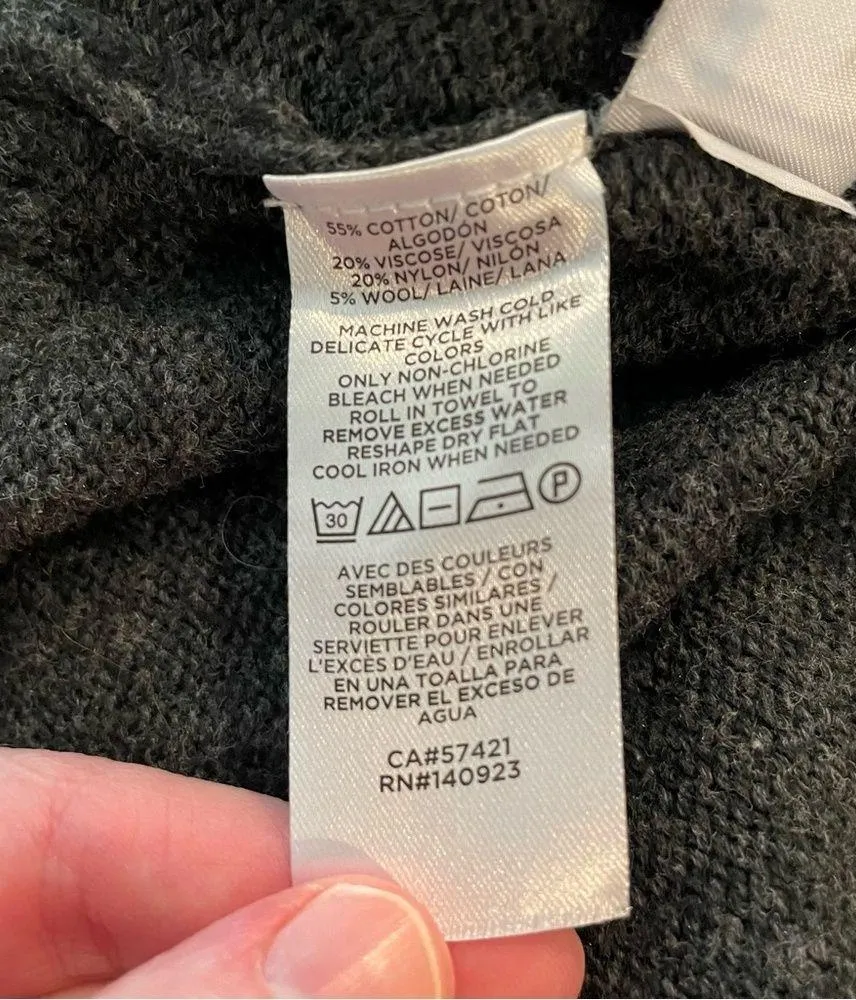 Loft Grey Wool Blend Long Sleeve Crew Neck Sweater Extra Small Petite - Image 97