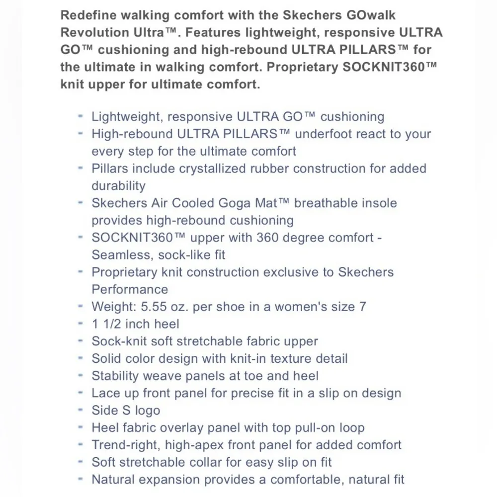 Skechers GOwalk Revolution Ultra Socknit Lace Up Sneakers Shoes Women’s 6.5 - Image 12