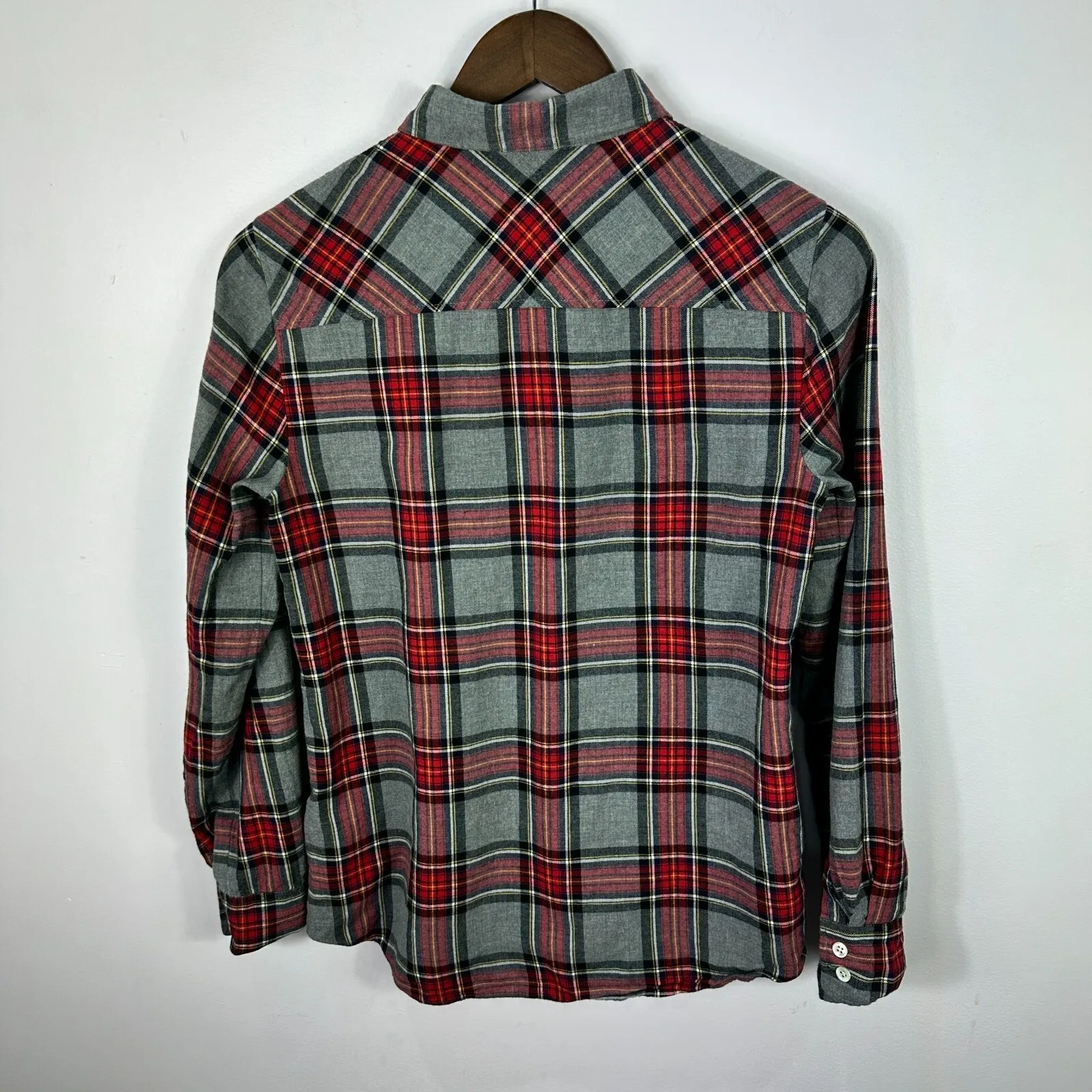 J.Crew Boy Shirt Women 4 Red Gray‎ Plaid Cotton Relaxed Boyfriend Fit Minimalist - Image 6