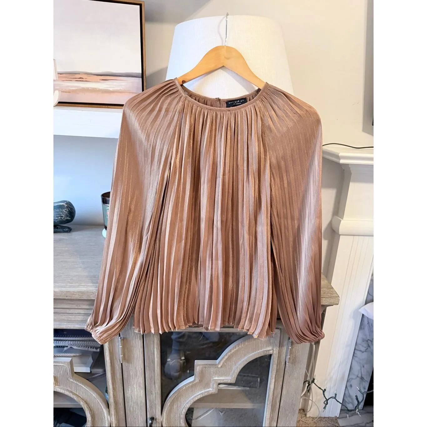 Current Air Gold Pleated Top Size XS - Image 2