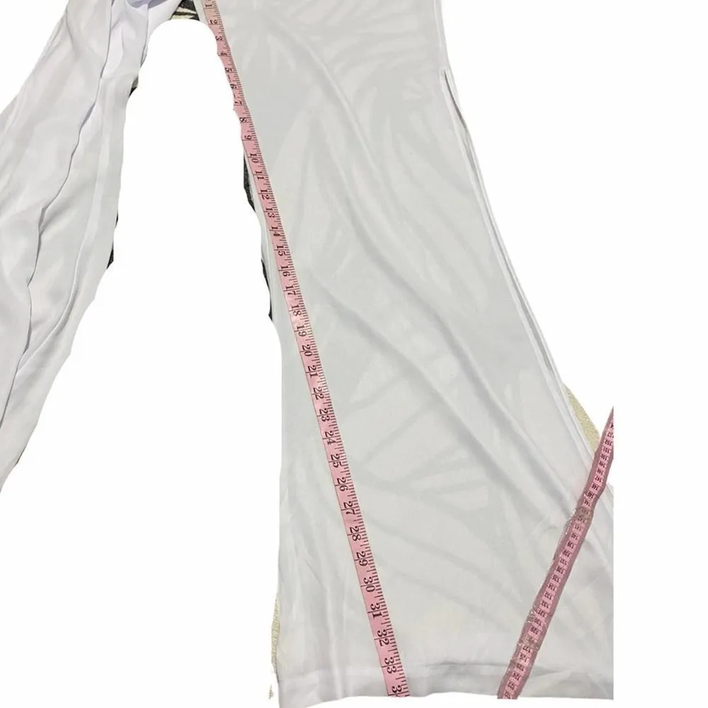Show‎ Me Your Mumu Sheer Flowy Jumpsuit Pants One Piece Off Shoulder White XXS - Image 12
