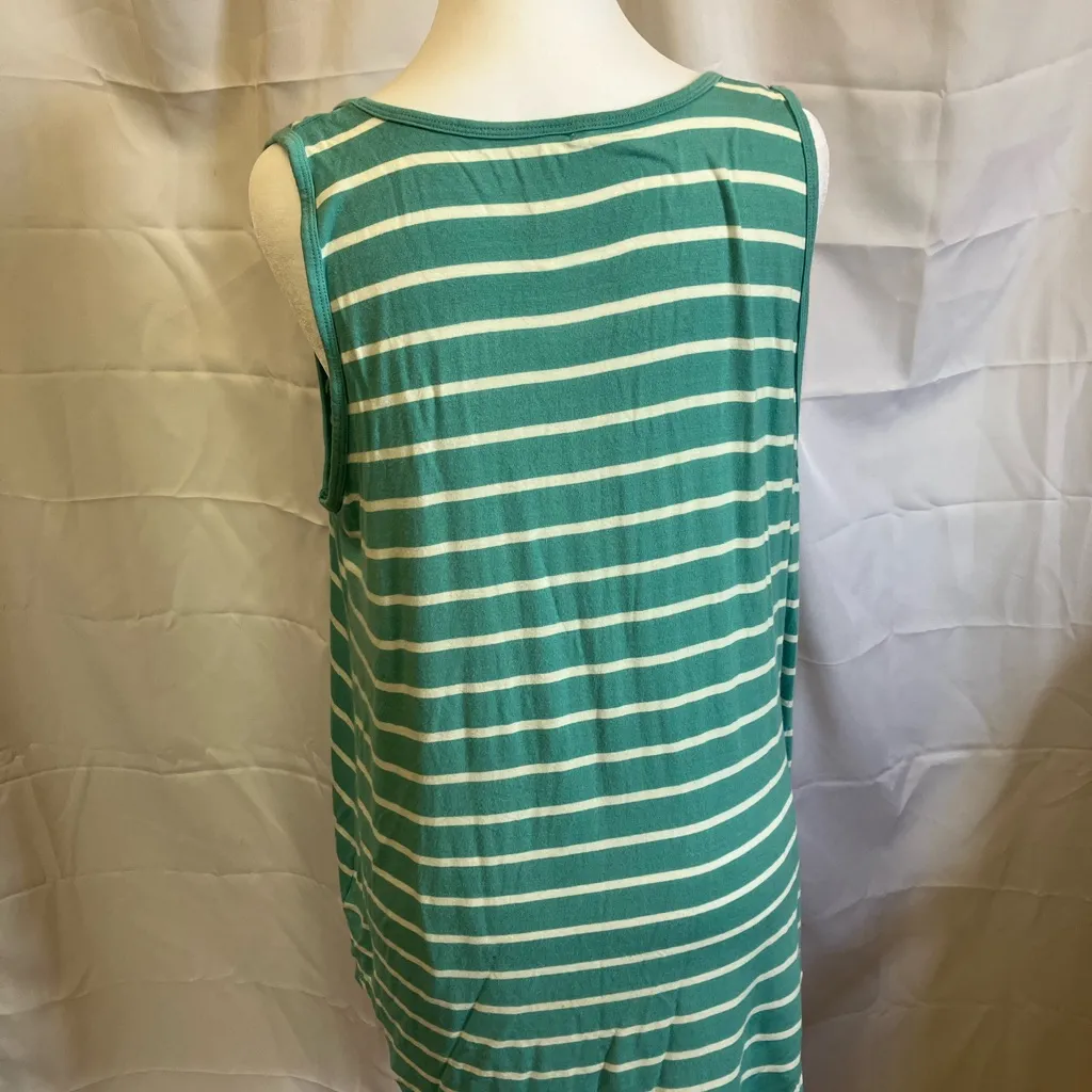 Zenana Outfitters Teal and White Striped Tank Top - Image 3