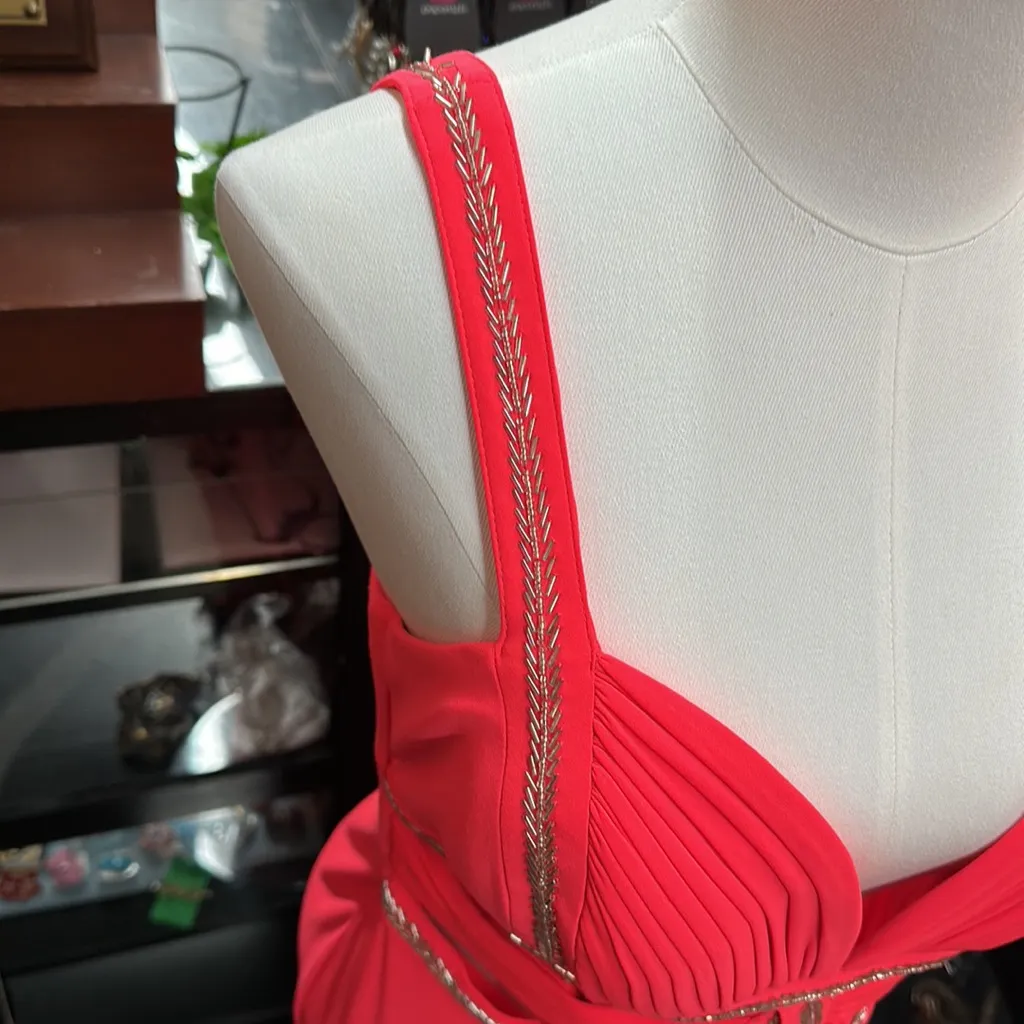 Betsy & Adam sz 10 pink with sequins long formal dress - Image 5