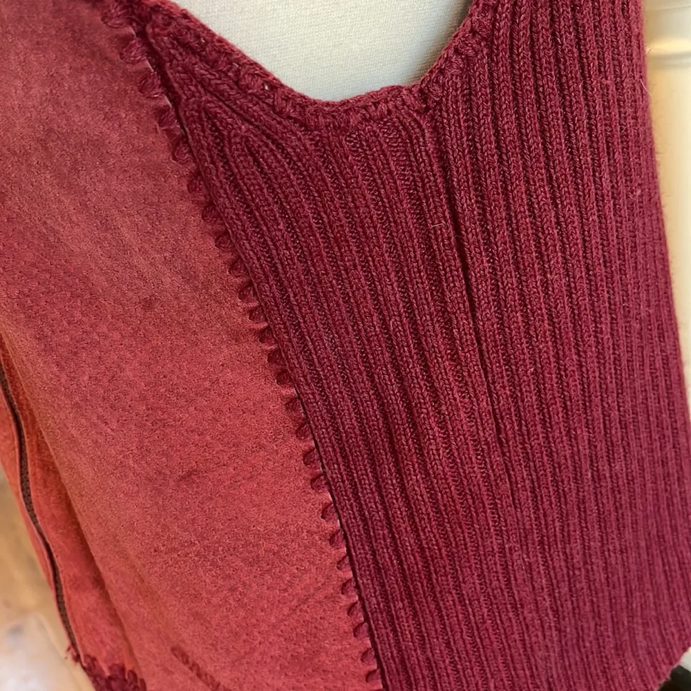 Vintage Leather Vest Red St Johns Bay Petite Medium - Image 6