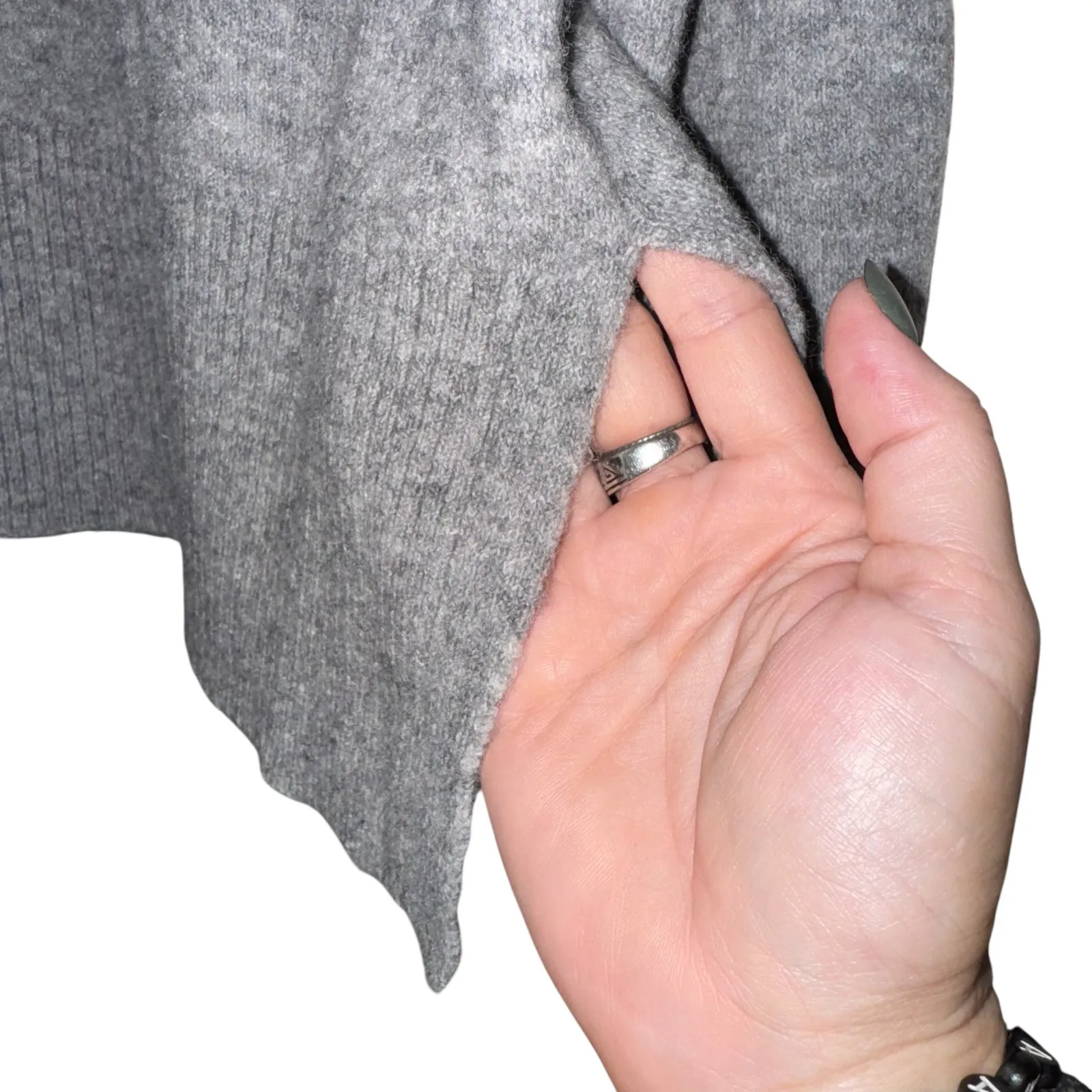 J. Crew Merino Wool Alpaca Blend Grey Turtleneck Sweater Women's Size S Gray - Image 4