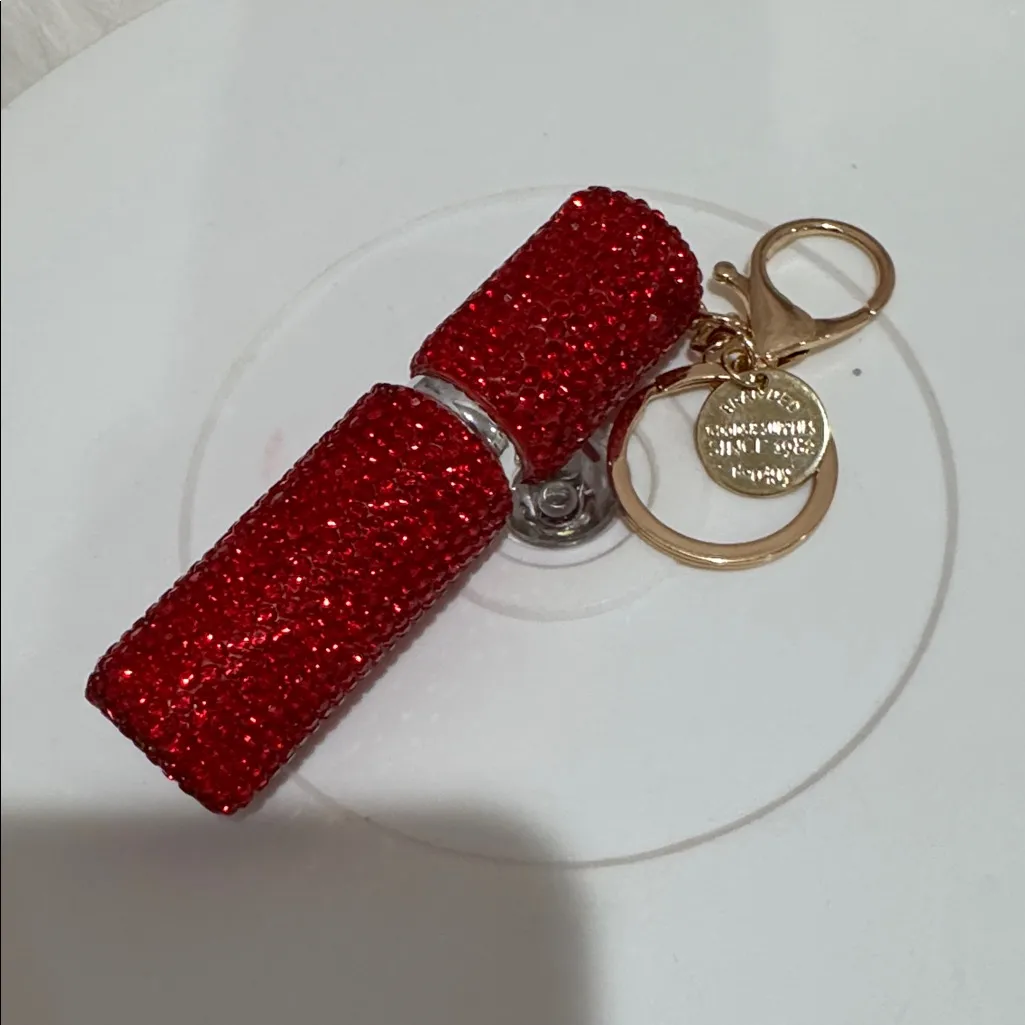 Rhinestone Perfume Refill Keychain Red - Image 4