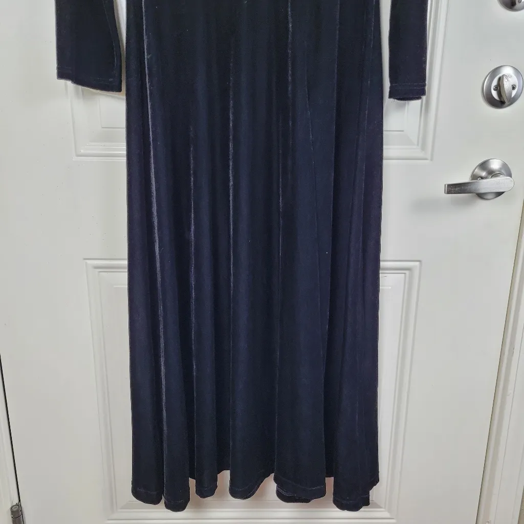 Hopeless Romantic Black Velvet Maxi Dress Long Sleeve Size L Large Gothic Witch - Image 10