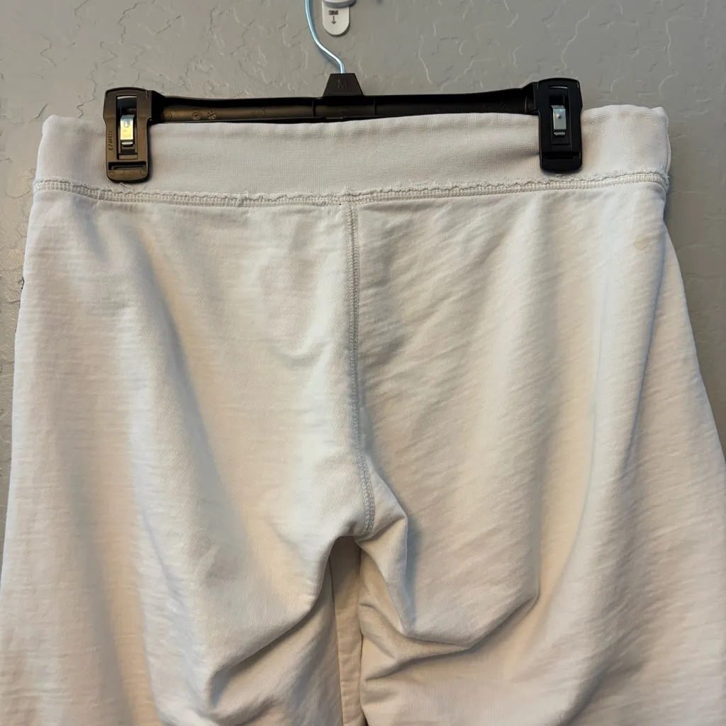 Lucky brand vintage y2k white embroidered buddha capri sweatpants small - Image 14