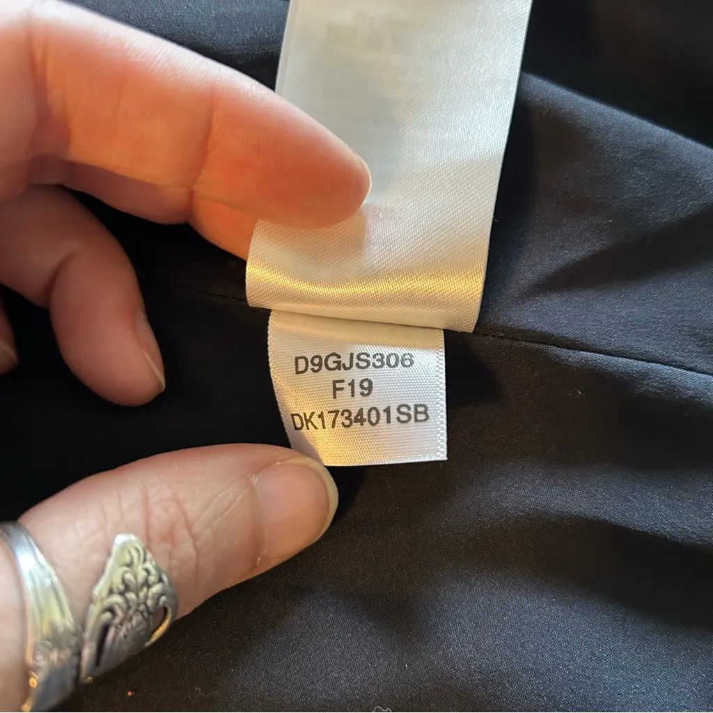 Donna Karan New York navy plaid long blazer/jacket size 14 career wear - Image 9