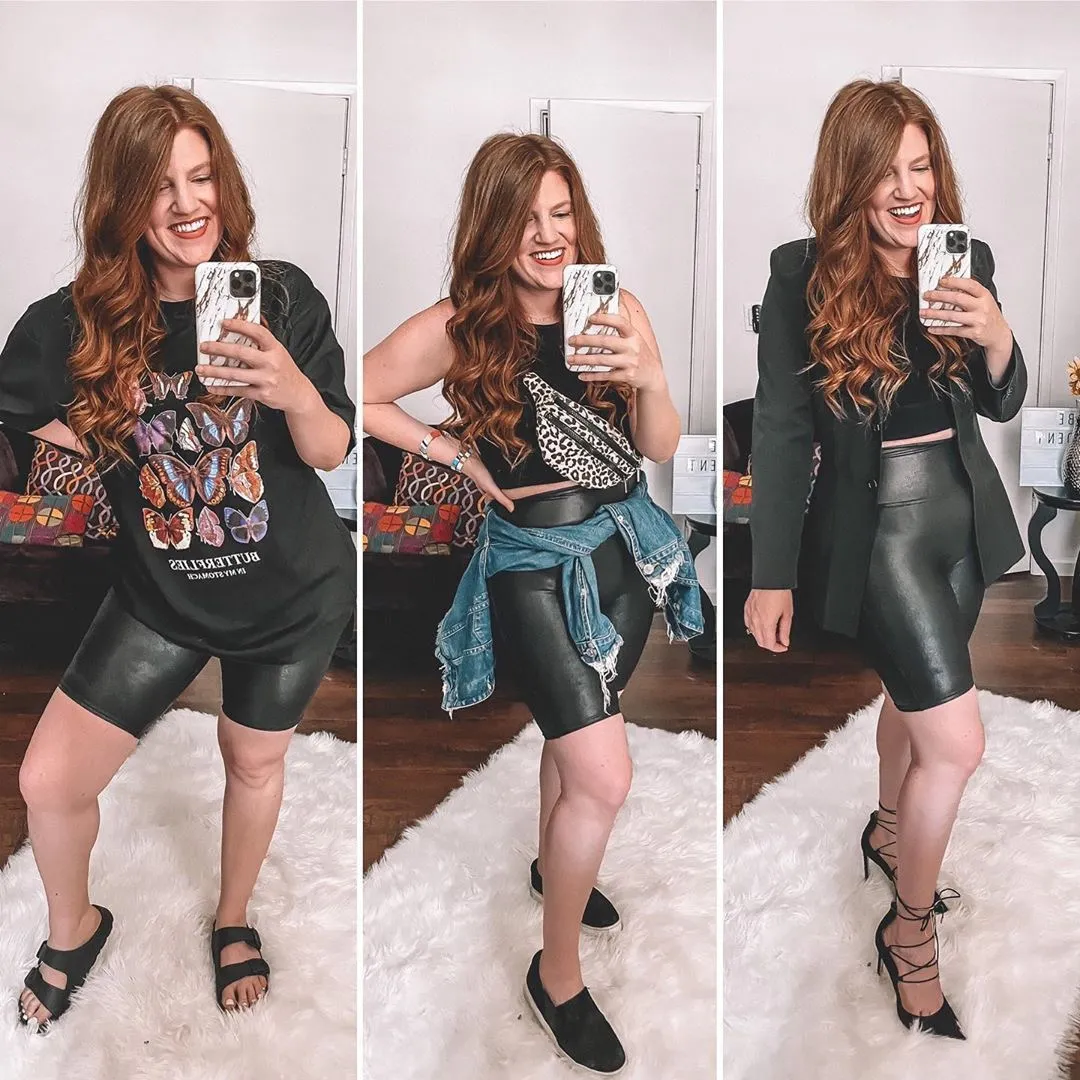 Spanx Faux Leather Bike Short - Image 6