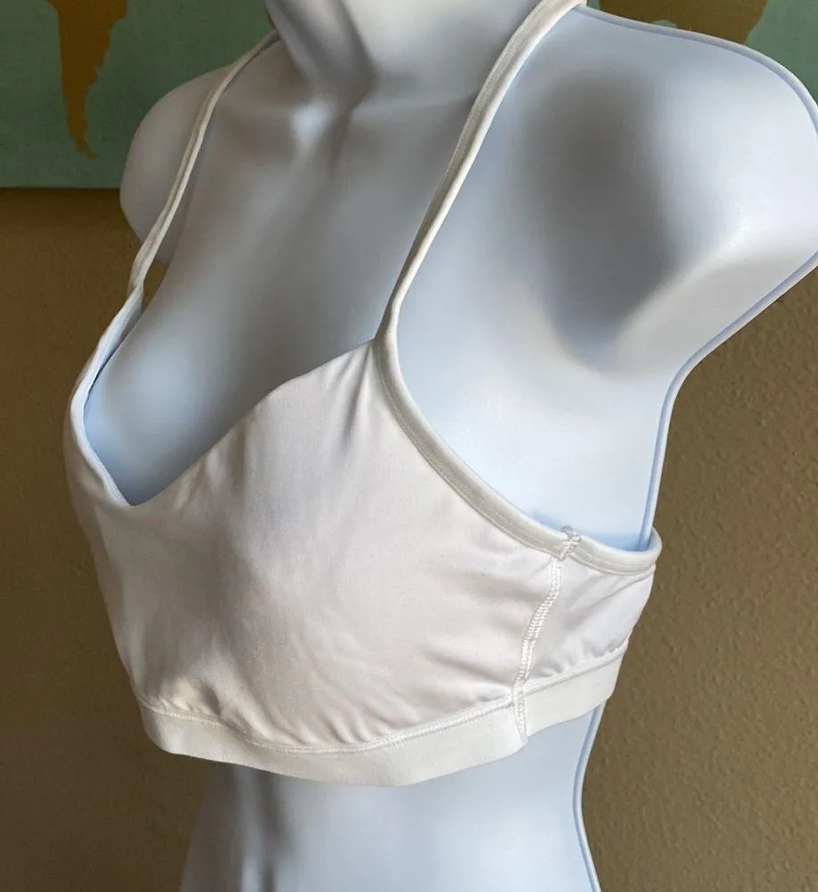 Large Real Me Stretch Extensible medium support white lounge sports bra - Image 3