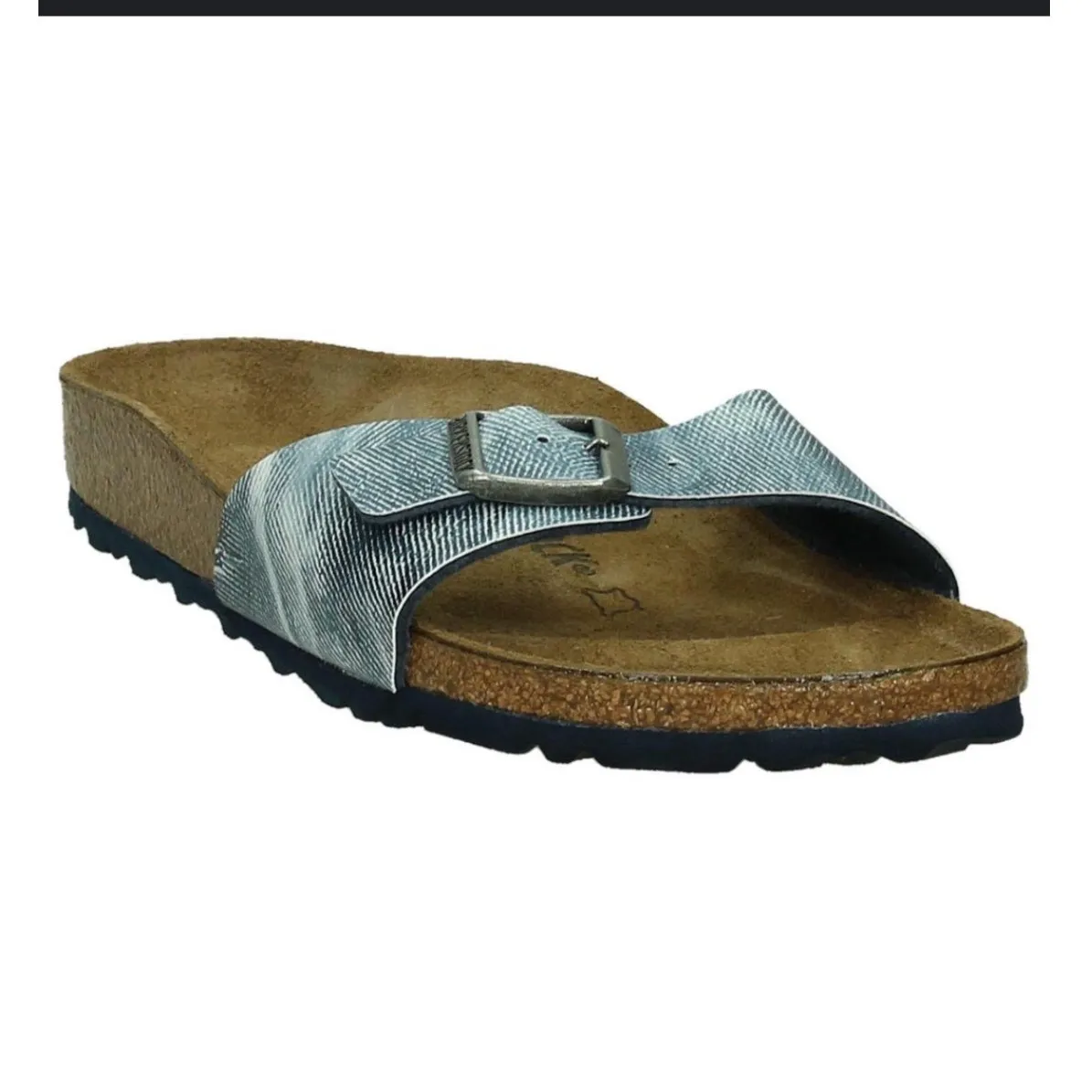 Birkenstock | NEW Madrid Washed Out Jeans Silver Sandals, Size 35 EU / 5 US - Image 7