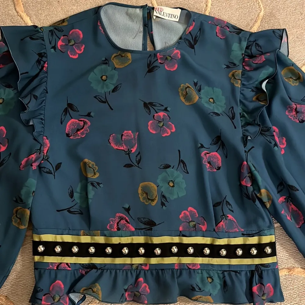 🆕 Red Valentino | Floral Blue Blouse Size 38 - Image 2