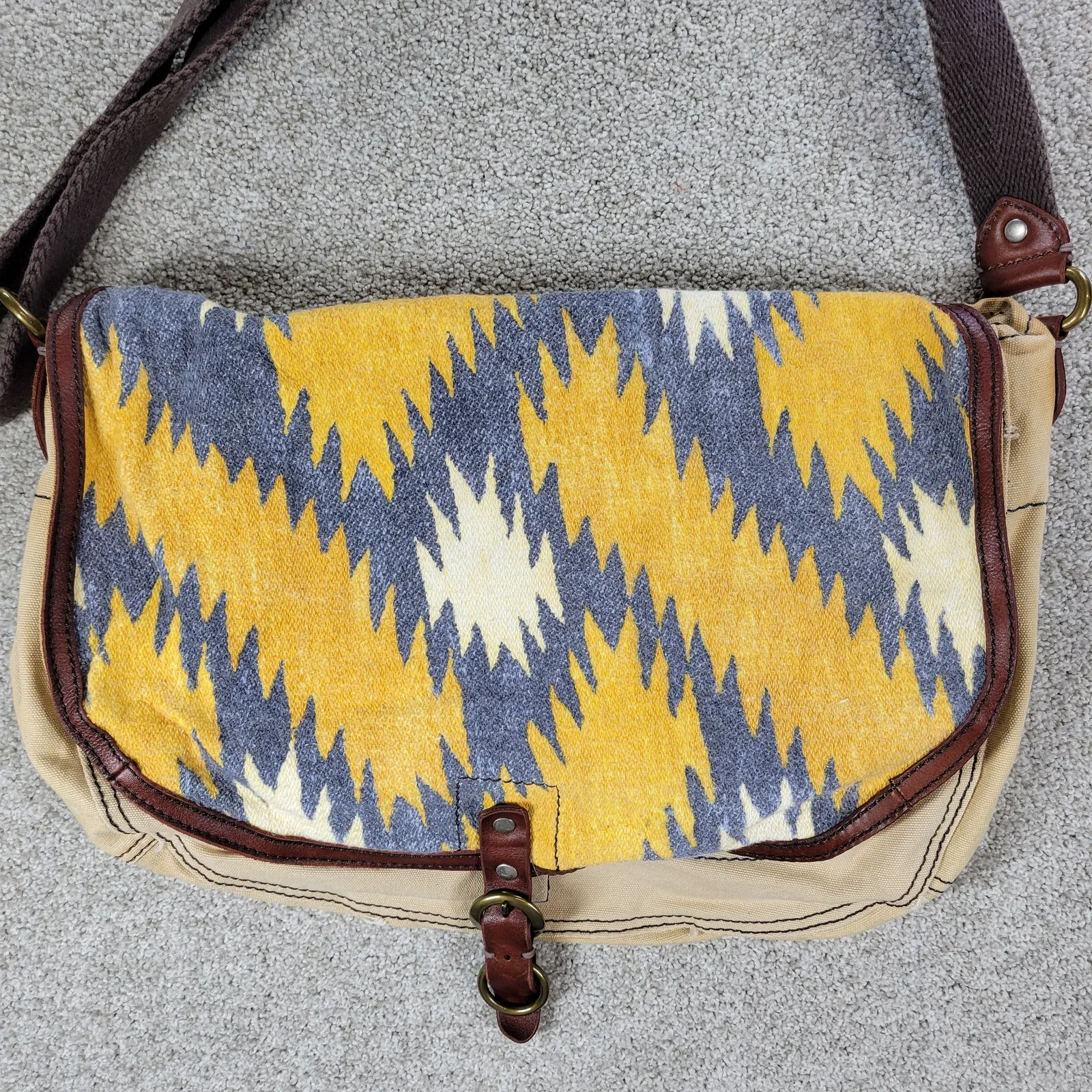 Lucky‎ Brand Messenger Bag 17" Southwestern Aztec Adjustable Strap Crossbody Bag - Image 12