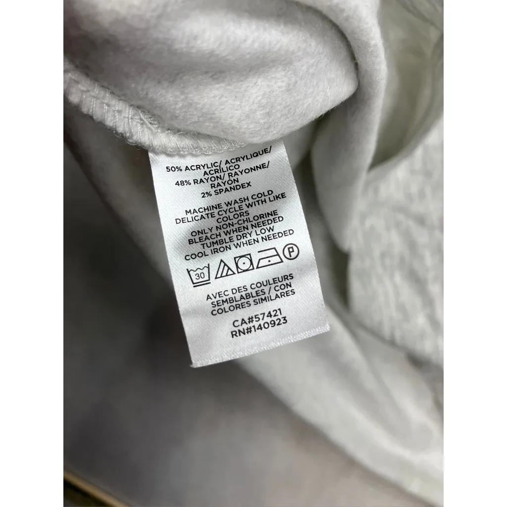 LOU & GREY Signaturesoft Plush V Neck Heather Grey Long Sleeve Top XS - Image 6