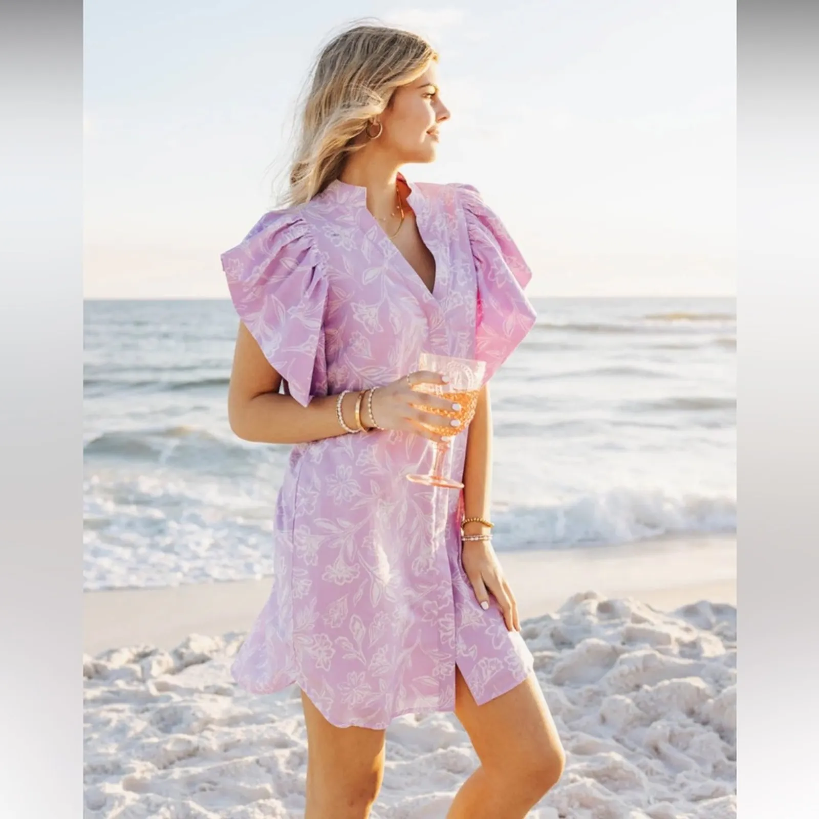 NWT J.Marie The Vivian Shirt Dress purple sz L Size L - Image 2