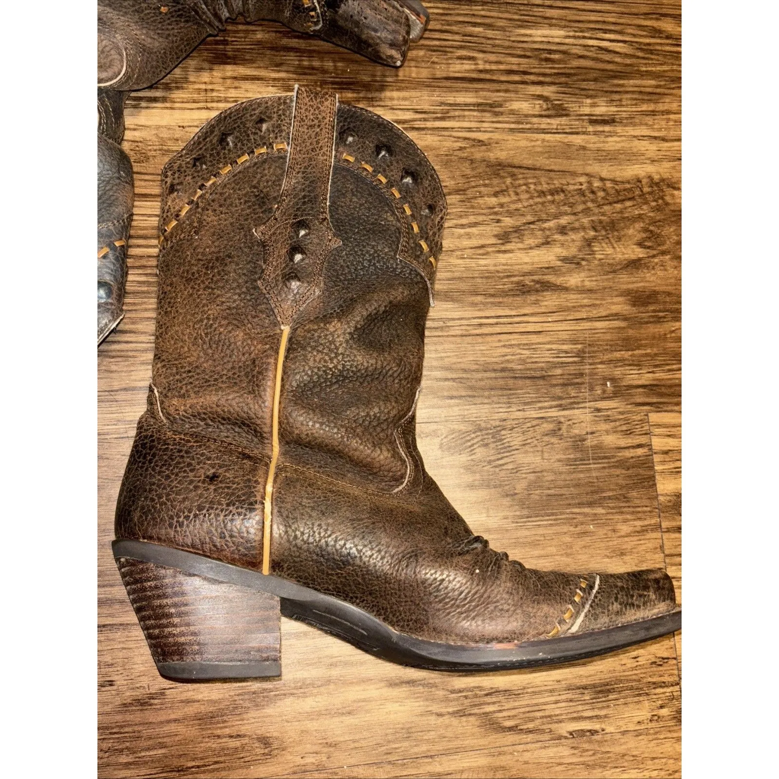 ARIAT Ladies Cowgirl Western Boot Brown distressed  Leather Sz 7.5 - Image 8