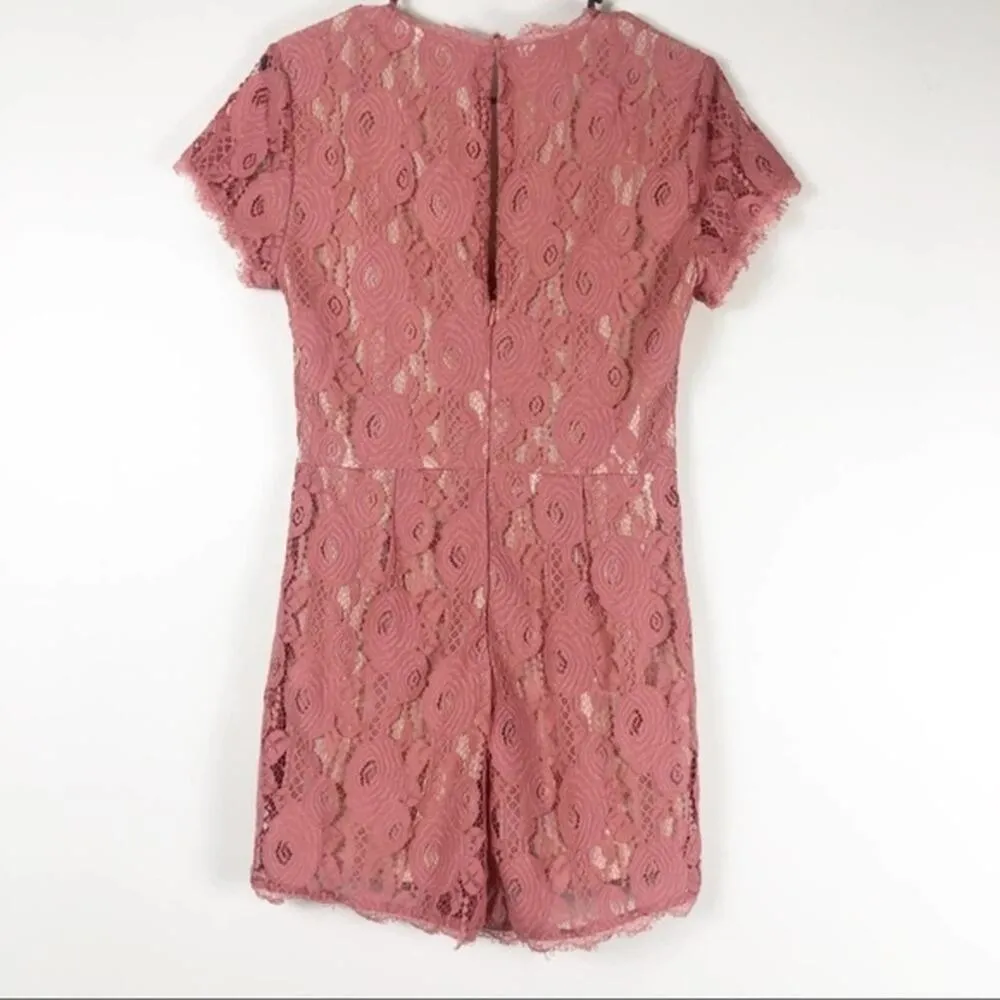 Francesca’s NWT Pink Lace Romper Size Medium - Image 7