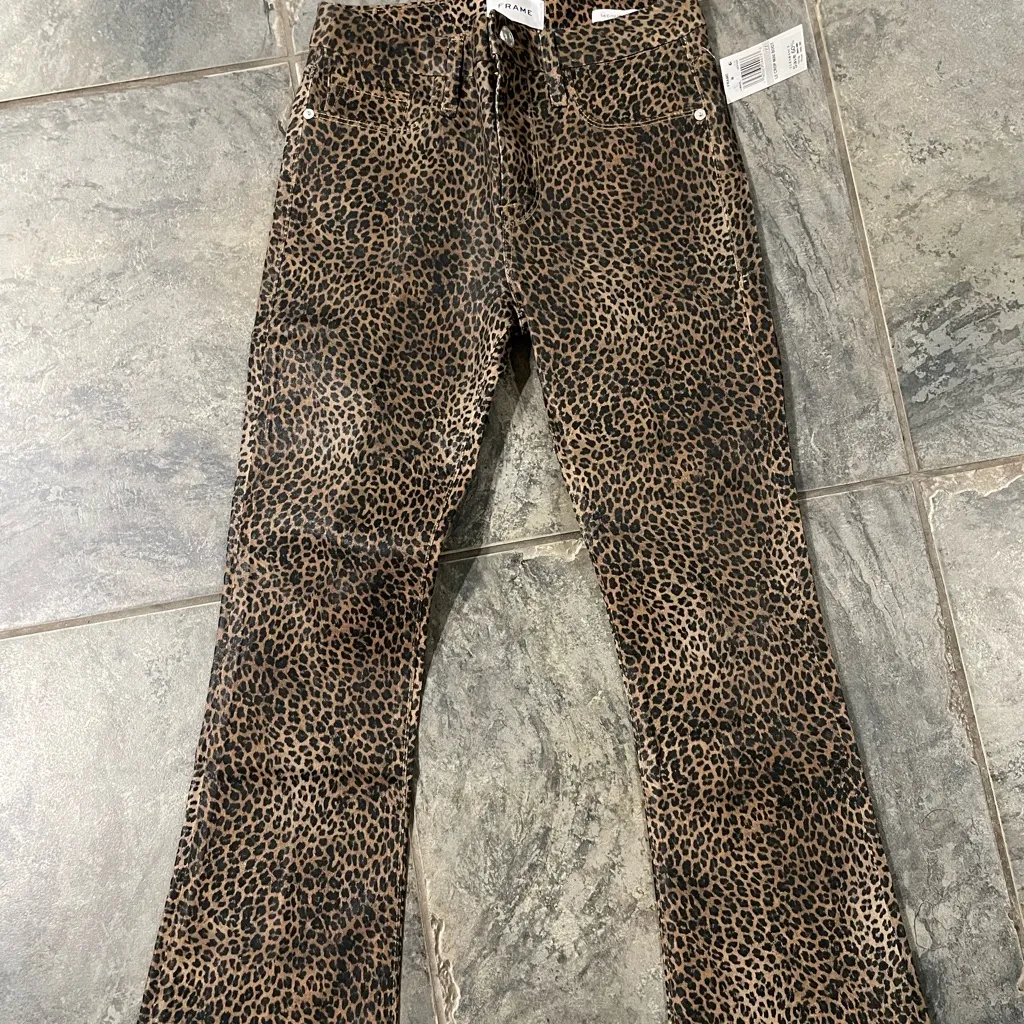 NWT FRAME FRAME Le Crop Mini‎ Boot Jeans in Leopard Print $265 - Image 3