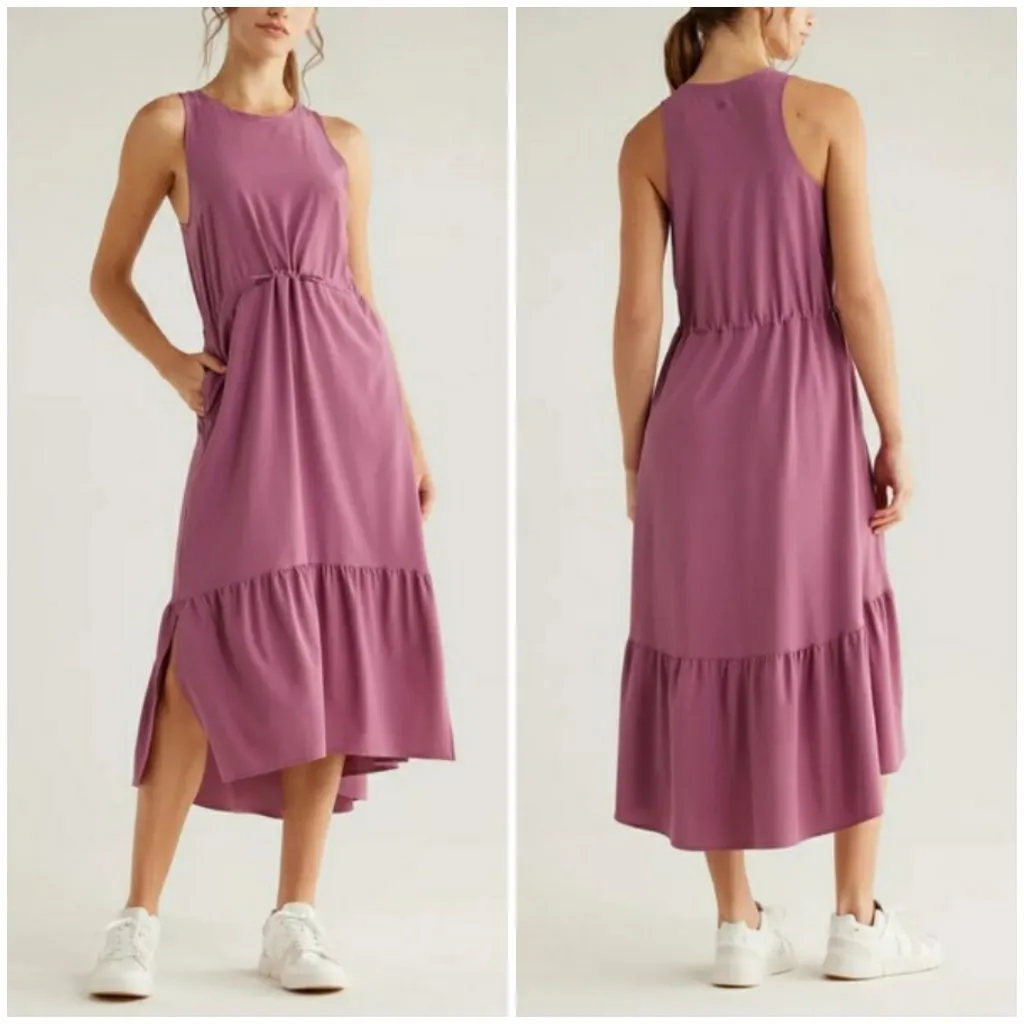 💕ZELLA💕 Pursuit Tiered Midi Dress ~ Purple Thunder Medium M NWT - Image 2