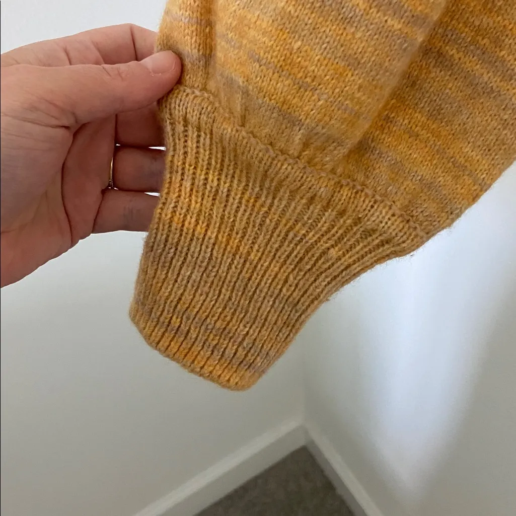 J. Crew Italian space-dyed half-zip sweater (Sz L) Golden Sand Wool Cashmere - Image 6