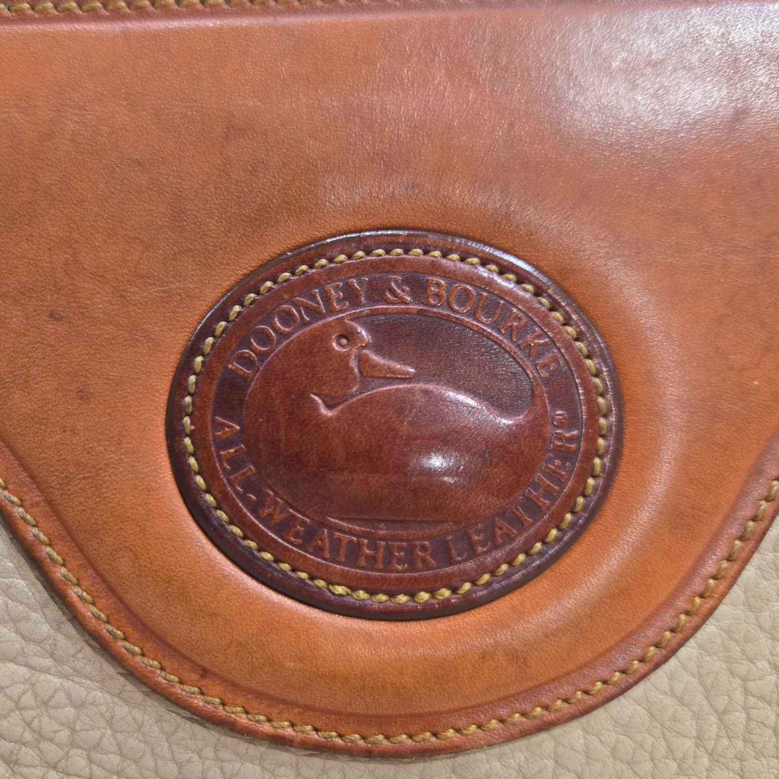 80s Vintage Dooney and Bourke Pebbled Leather USA Made All Weather Satchel Purse - Image 2