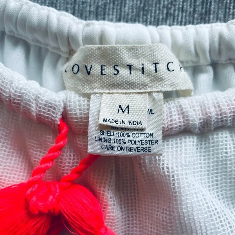 Lovestitch embroidered festival tie waist shorts - Image 3