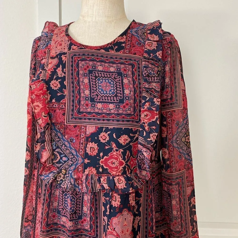 BCBG paisley long sleeve mini dress - Image 4