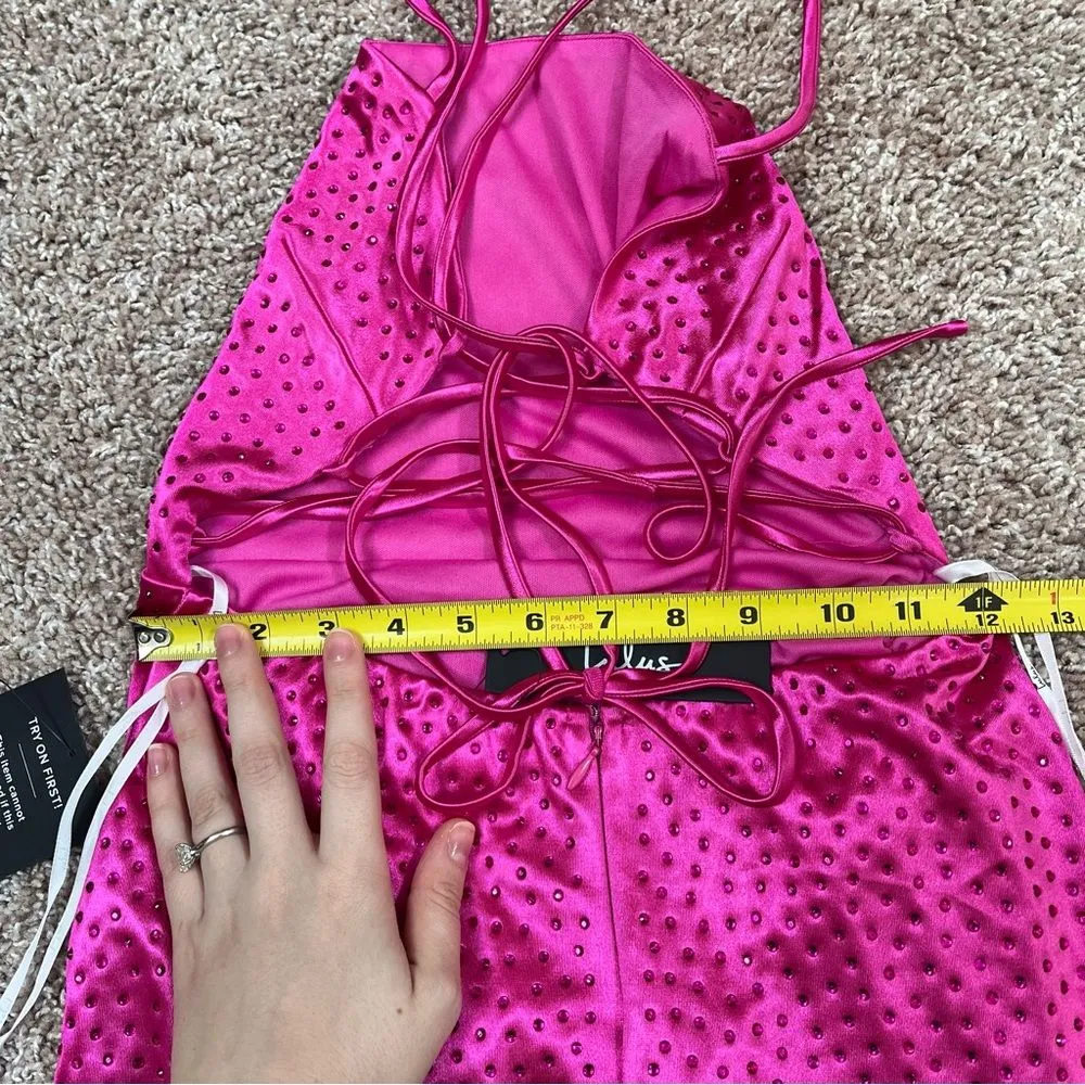 Lulu’s Radiant Satin Rhinestone Maxi Dress - Image 12