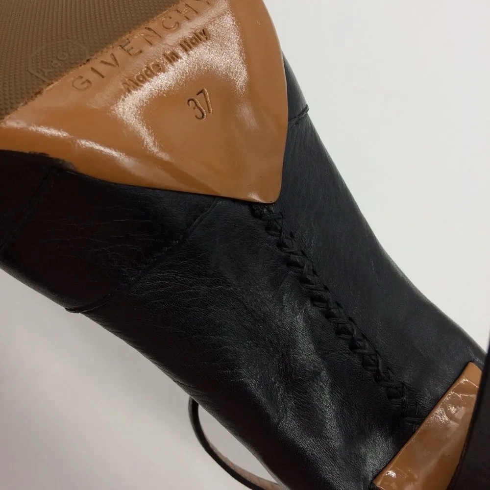 Givenchy Peep Toe Hidden Platform High Heel/Ankle Strap Pump in Black Leather - Image 12