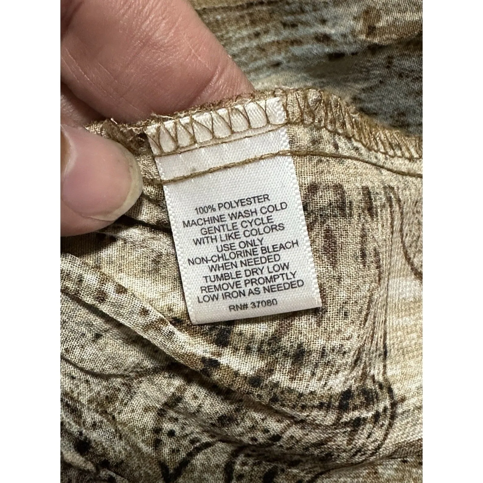 Cato Animal Print Ruffle Pleated Long Sleeve Blouse, Size XL - Image 6