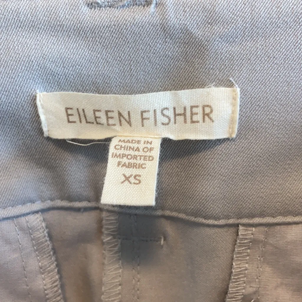 NWT Eileen Fisher Mid-Rise Stretch Organic Cotton Silver Slim Cropped Pant, XS - Image 6