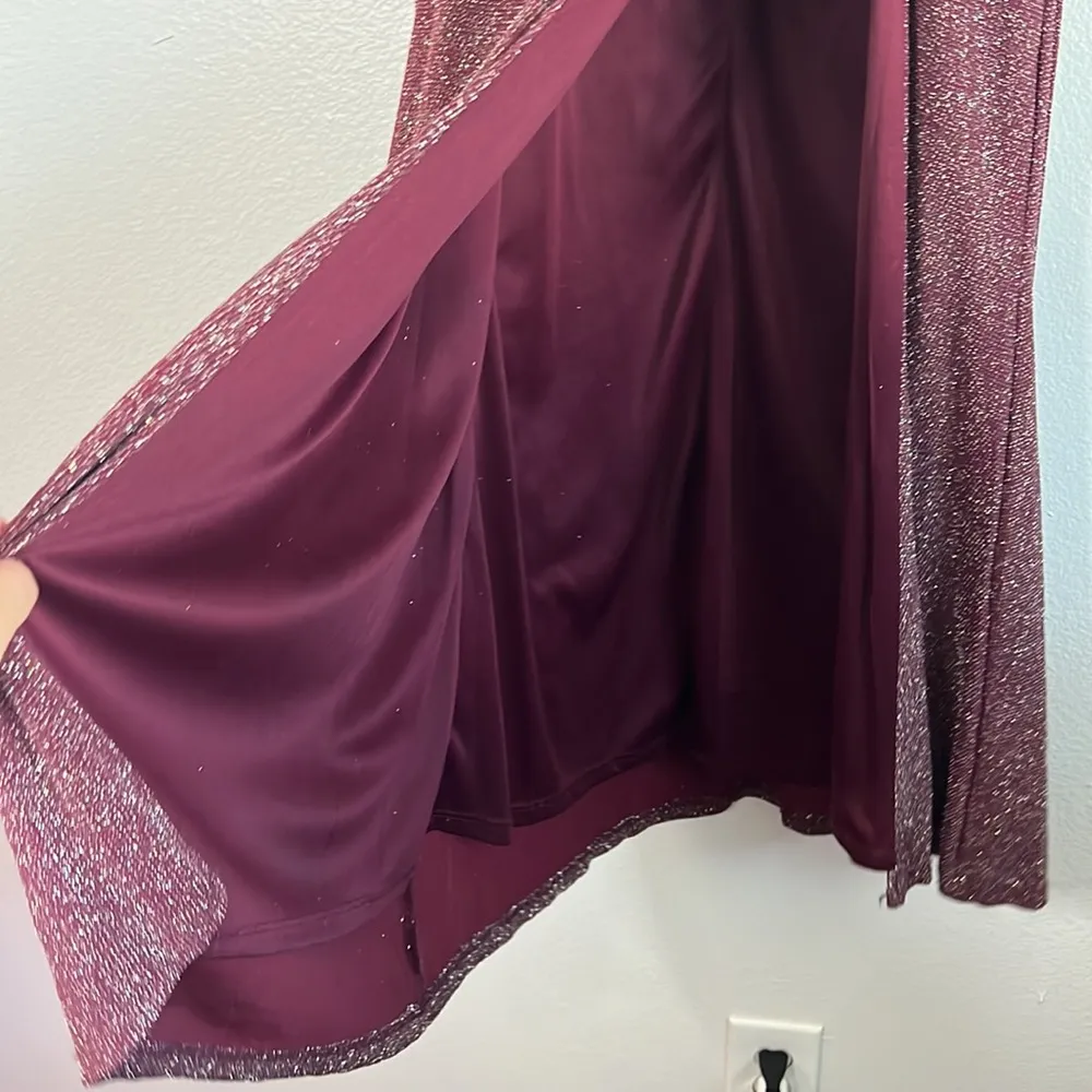 NWOT Crystal Doll Red Sparkle High Slit Maxi Skirt sz M - Image 2