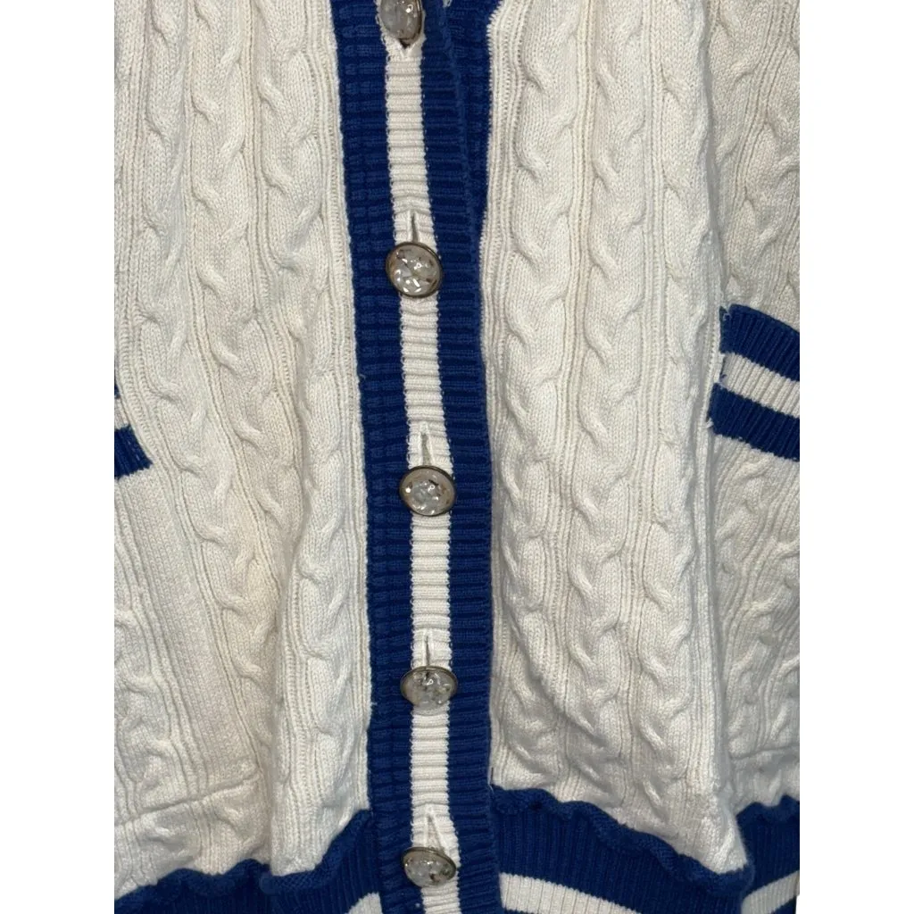 Free People x We The Free Varsity Cardi in Ecru Small New Womens Sweater Knit - Image 6