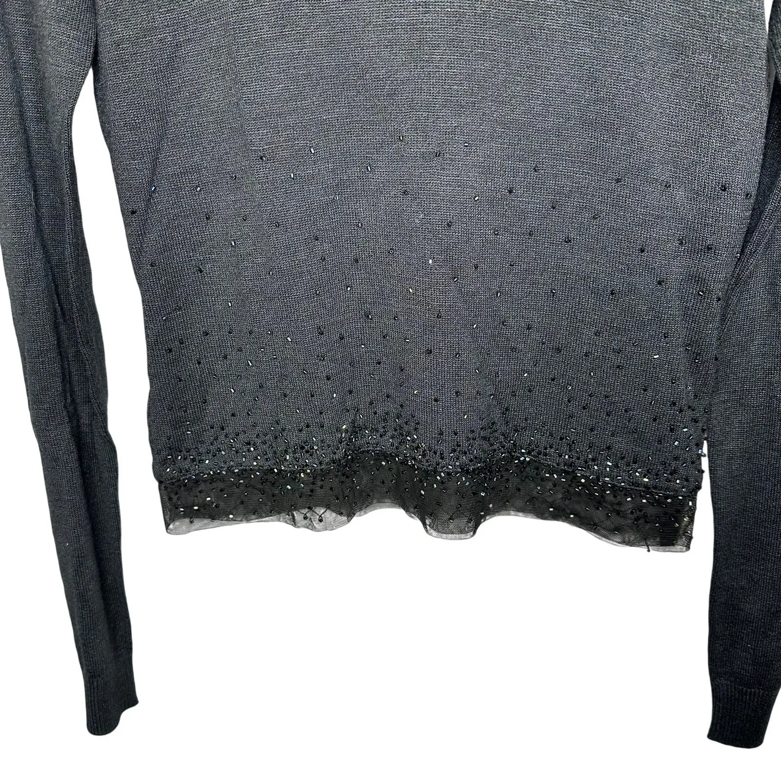 Todd Oldham Rare Vintage TO2 Black 100% Silk Sequin Unique Light Sweater Medium - Image 3