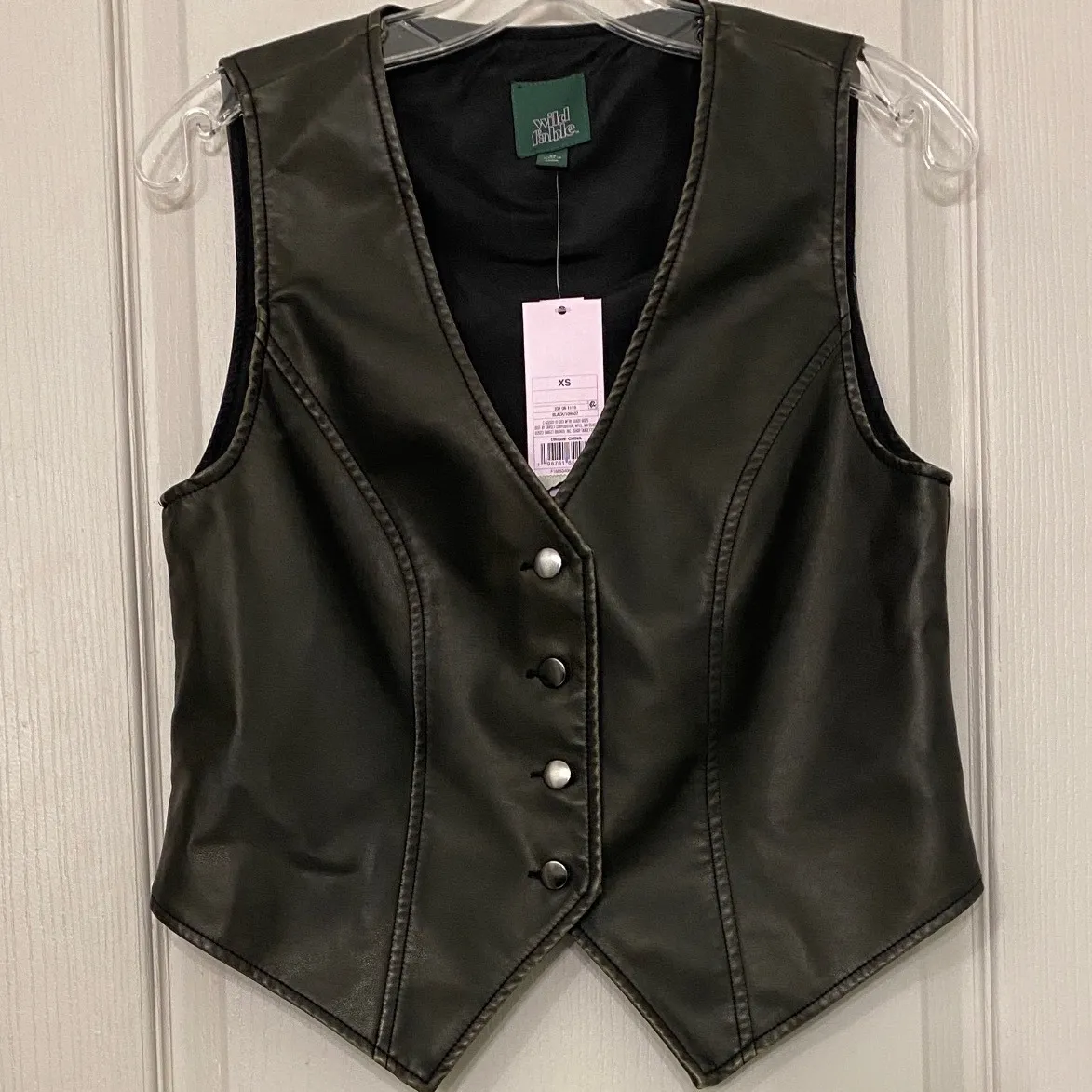 Wild Fable Black Faux Leather Vest NWT - XS - Image 13