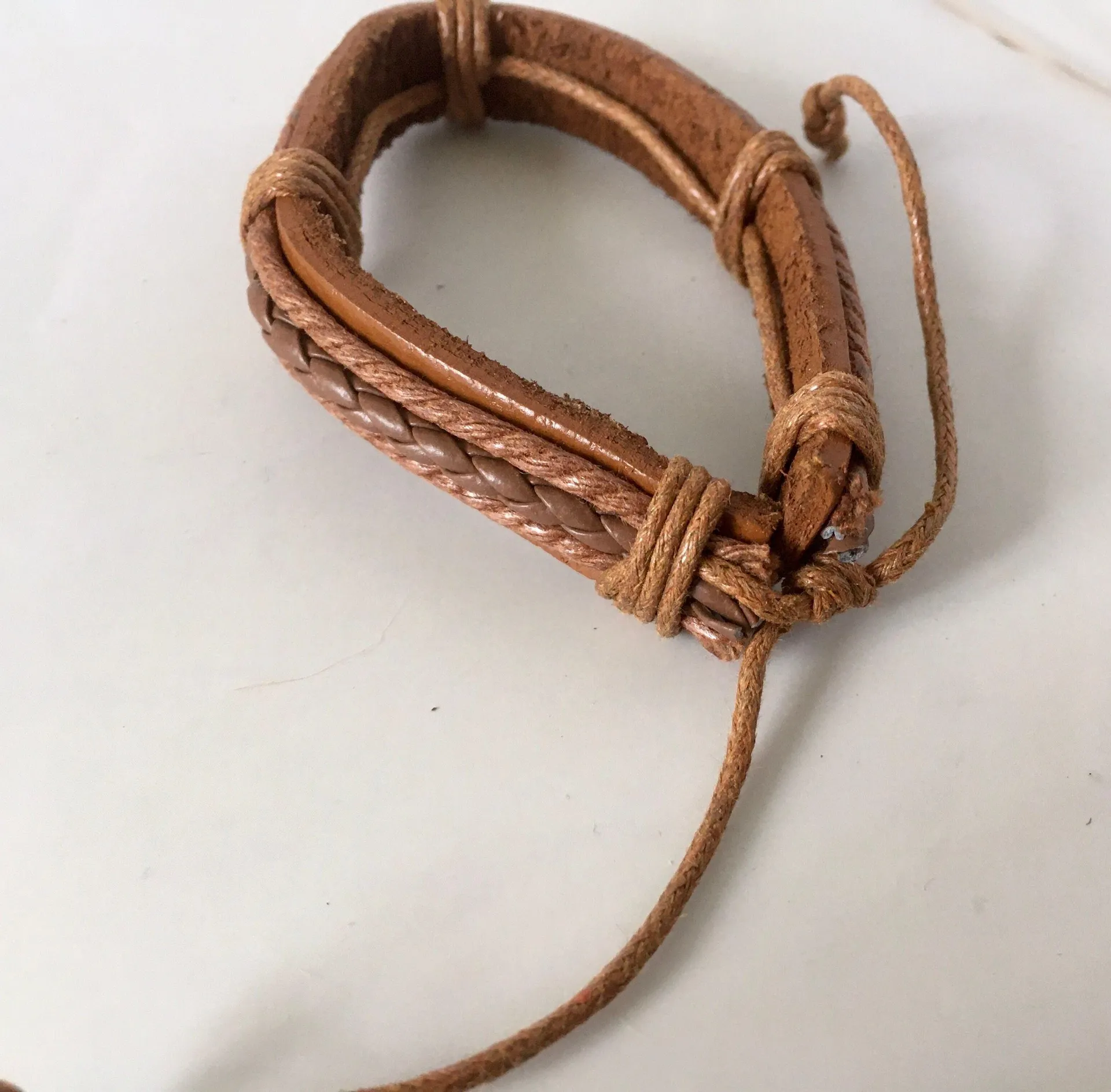 Genuine Leather Bracelet Brown - Image 3