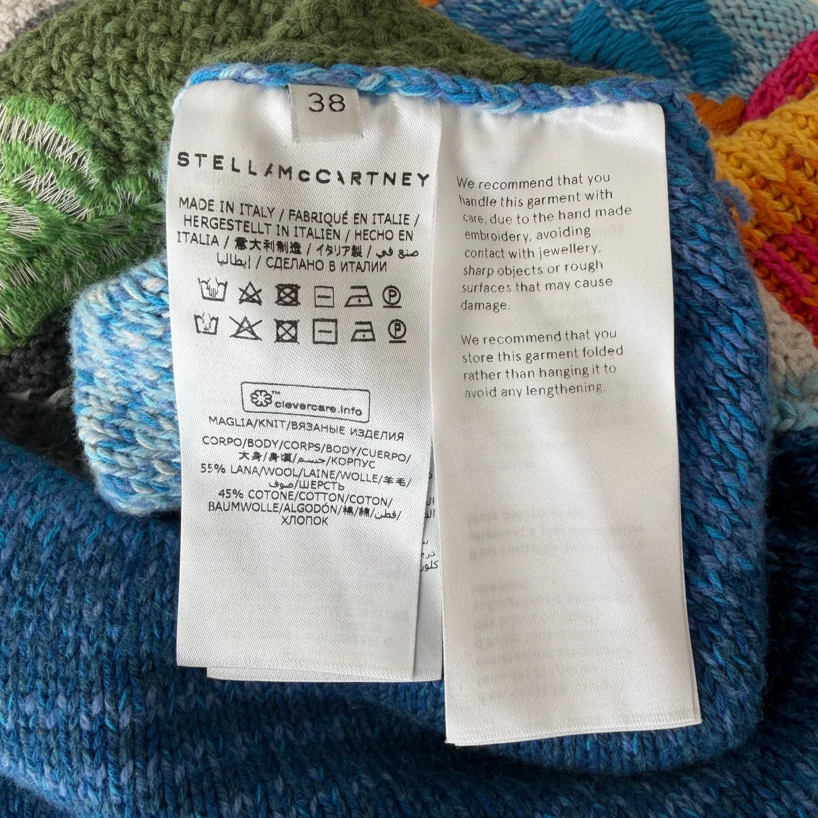 Stella McCartney Sweater Womens 38 Kind Smile Intarsia Jumper Wool Cotton Color - Image 11