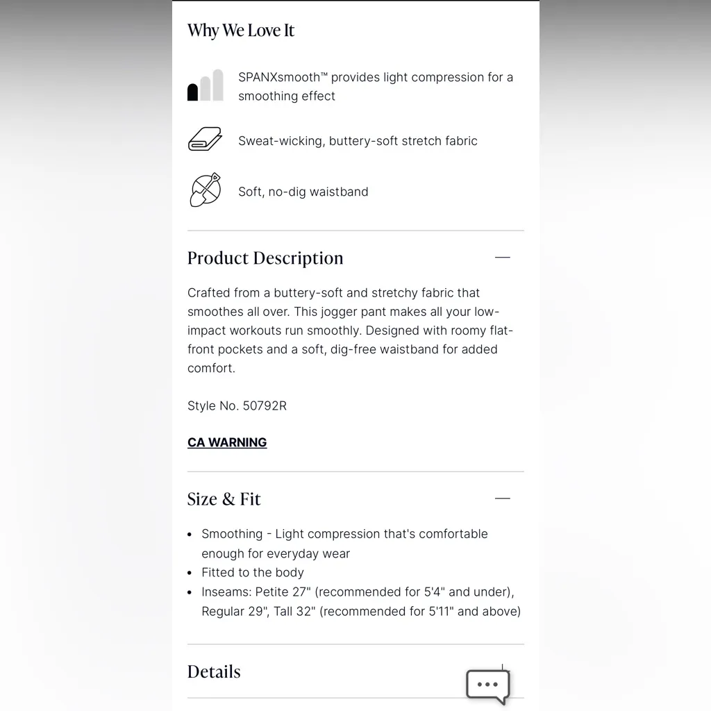 Spanx soft and smooth jogger black regular 29”‎  sz small - Image 4