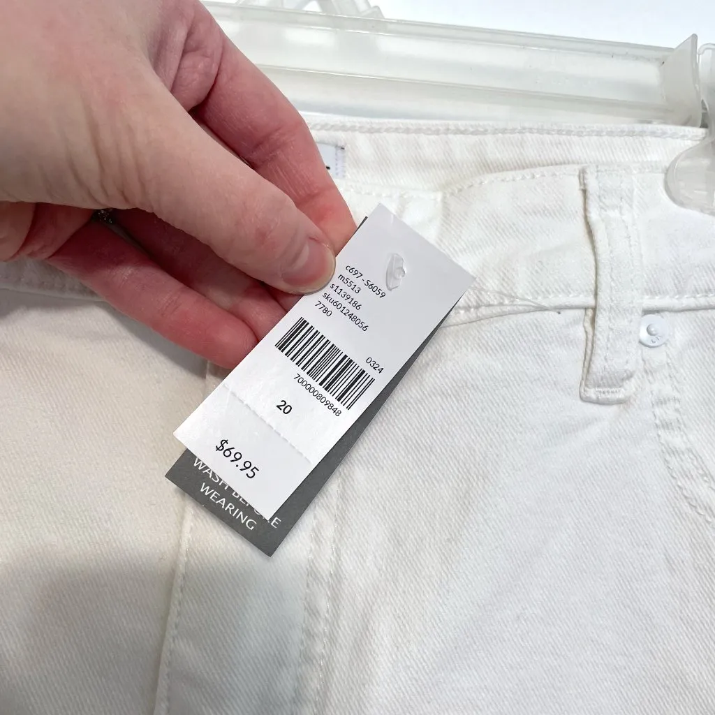 NEW NWT LANE BRYANT Plus Size Boyfriend Fit Bermuda Jean Short White Mid Rise 20 - Image 7