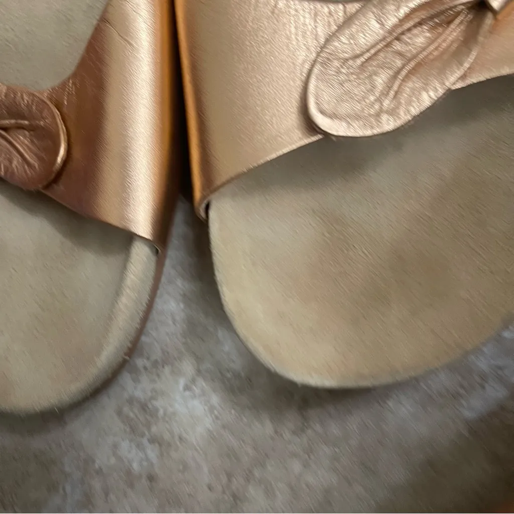 JACK‎ ROGERS Dorothy Knotted Bow Slide Sandals Rose Gold Slip On Womens Sz 12M - Image 7