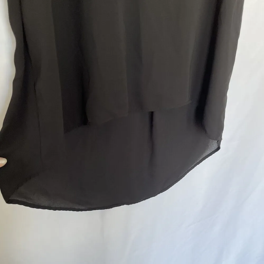 Anthropologie Pleione Black Sleeveless High-Low Hem Blouse L lightweight top - Image 5